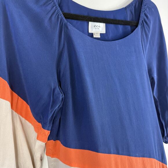 Eci New York Silk‎ Dress 3/4 Sleeve Classic Lined Size 4 Side Zipper - Picture 5 of 15